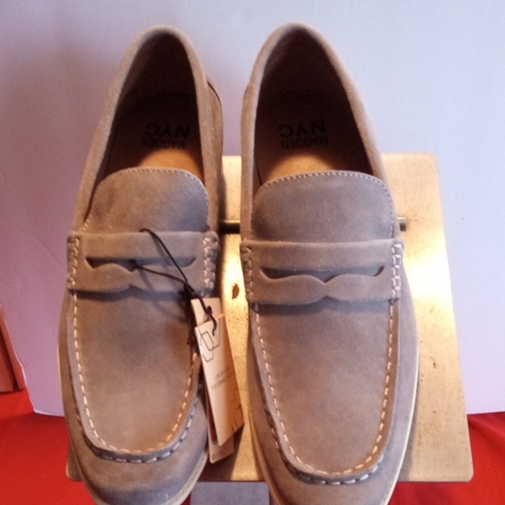 Madden NYC Gray Suede Loafer